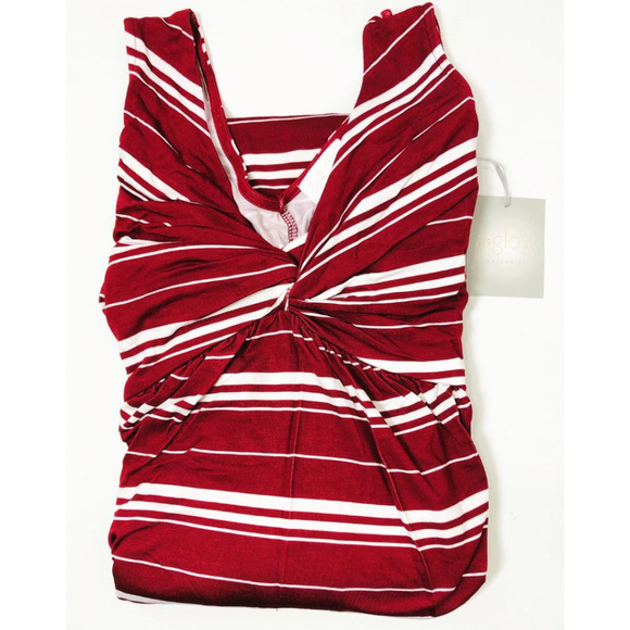 SOLD a:glow Maternity Burgundy Knot Maxi Dress - Picture 3 of 6